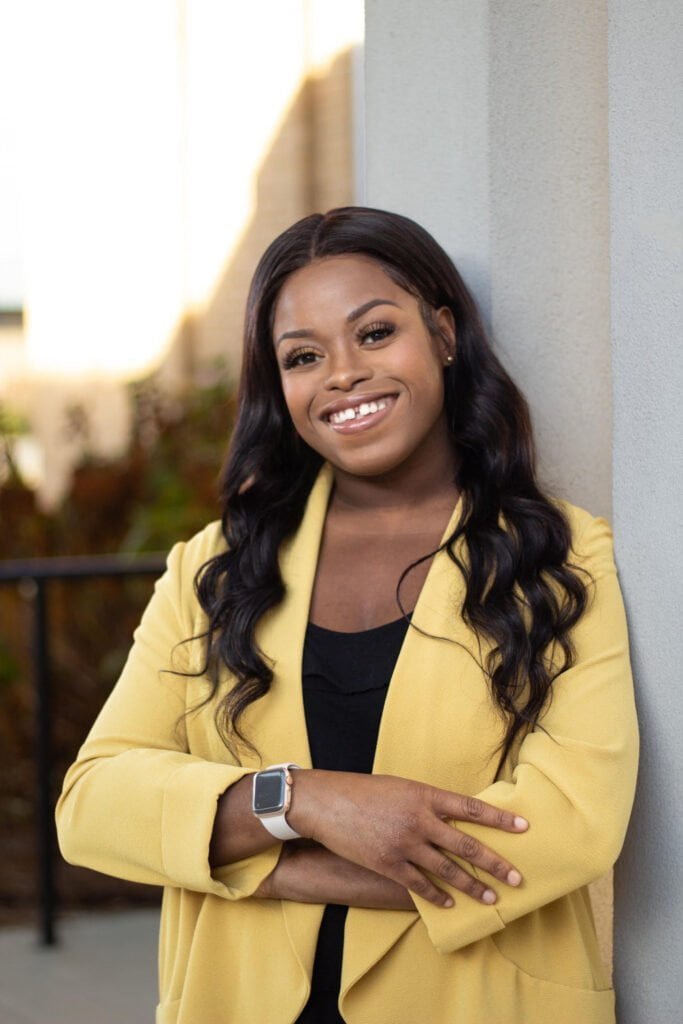 Jakayla Morrison, LCSW in a yellow coat