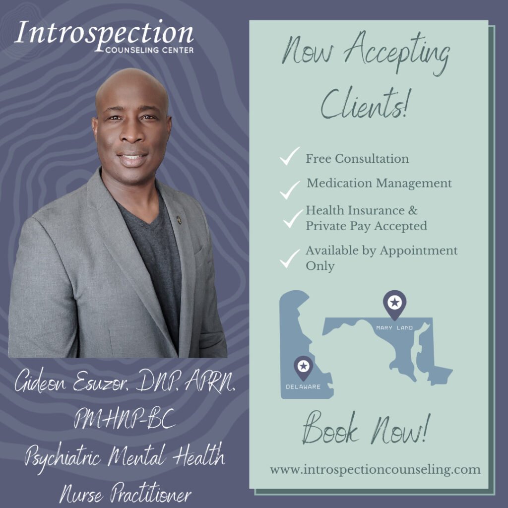Gideon Esuzor psychiatric nurse practitioner at Introspection Counseling Center